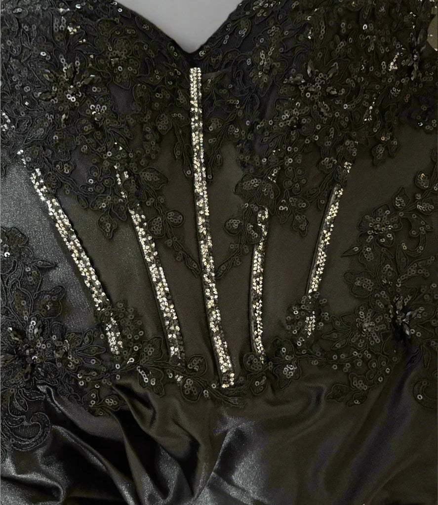 Jupiter Gown - Fitted Strapless Lace & Satin Gown