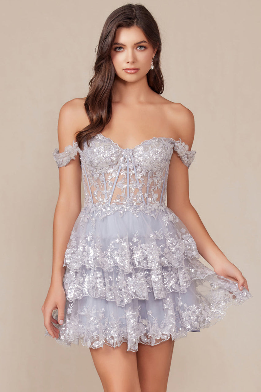 Brenna Mini Dress - Off The Shoulder Tiered Cocktail Dress