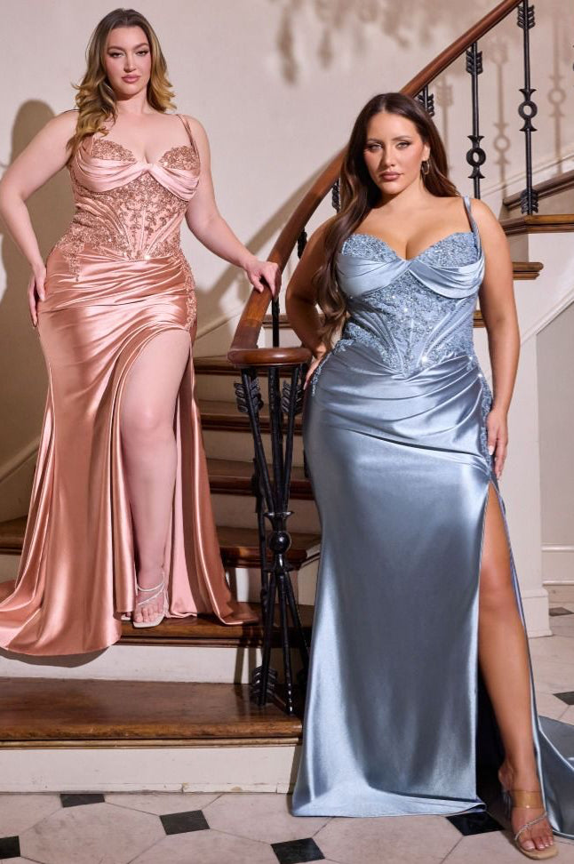 PETRA GOWN - STRUCTURED BODICE WITH PLEATED DETAIL