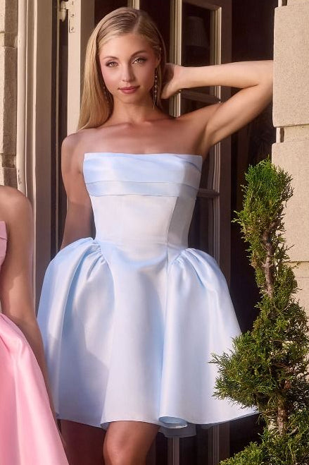 Amaya Mini Dress - Strapless Mikado A-Line Cocktail Dress