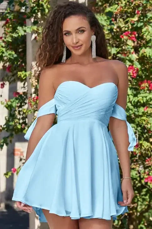 Sophie Mini Dress in Light Blue Chic Style at Lady Black Tie