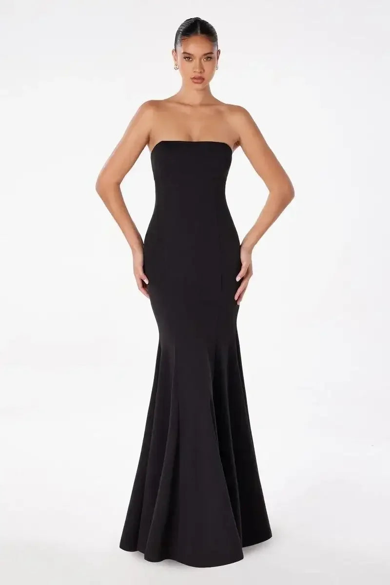 Poppy Maxi Dress - Strapless Fitted Dress