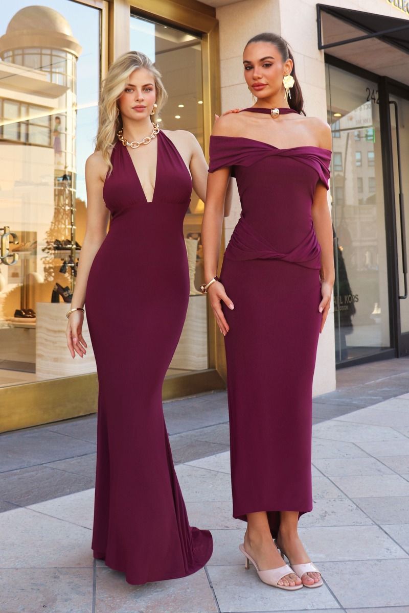 Kara Maxi - Adjustable Halter Tie ITY Dress