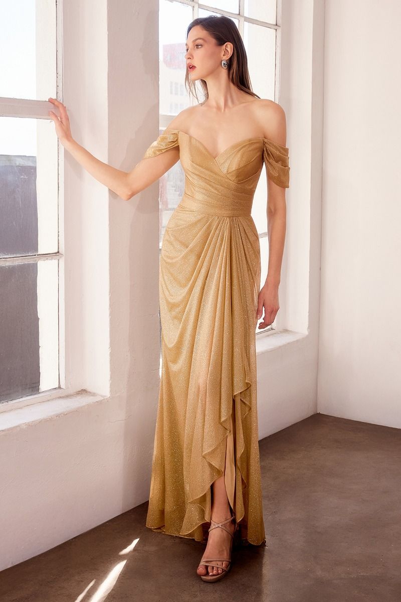 Carole Gown - Draped Glitter Stretch Dress