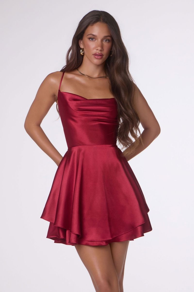 Charmaine Mini Dress - Satin Cocktail Dress