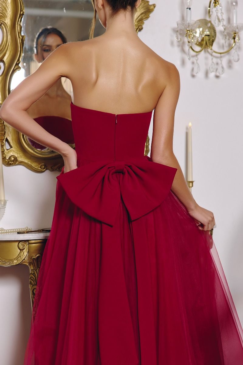 OPHELIA GOWN - STRAPLESS A-LINE DRESS WITH BOW