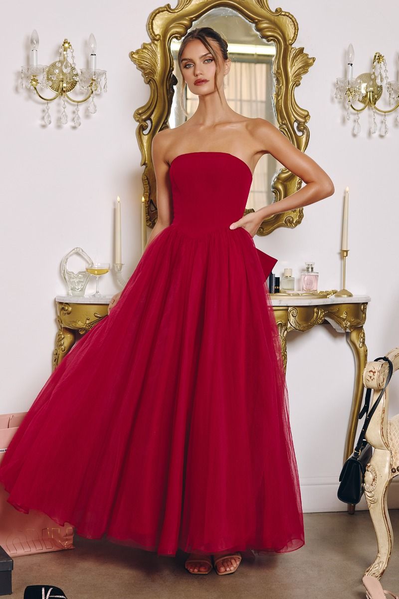 OPHELIA GOWN - STRAPLESS A-LINE DRESS WITH BOW