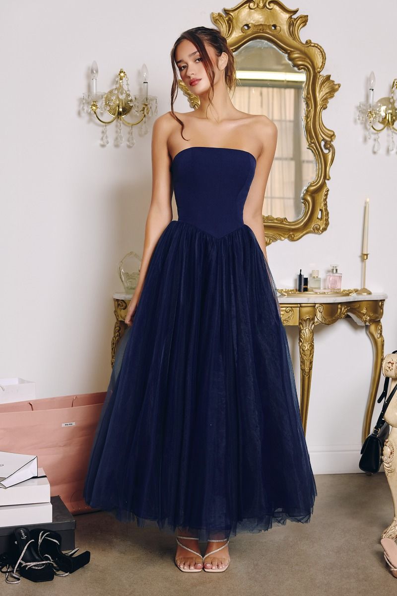 OPHELIA GOWN - STRAPLESS A-LINE DRESS WITH BOW