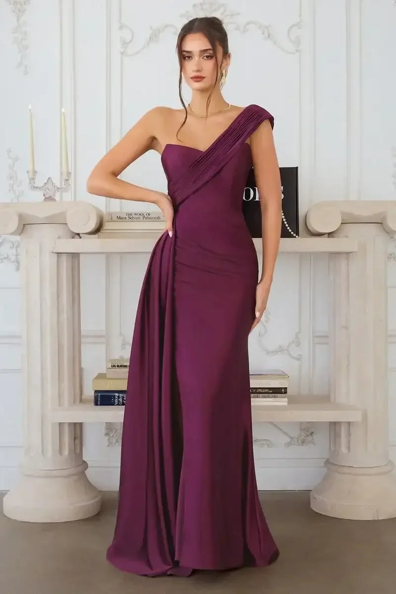 MAURA GOWN - DRAPED ONE SHOULDER DRESS