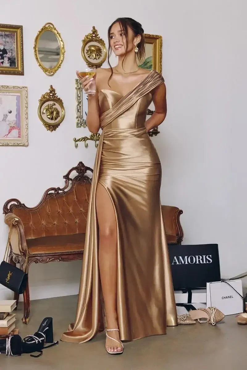 MAURA GOWN - DRAPED ONE SHOULDER DRESS