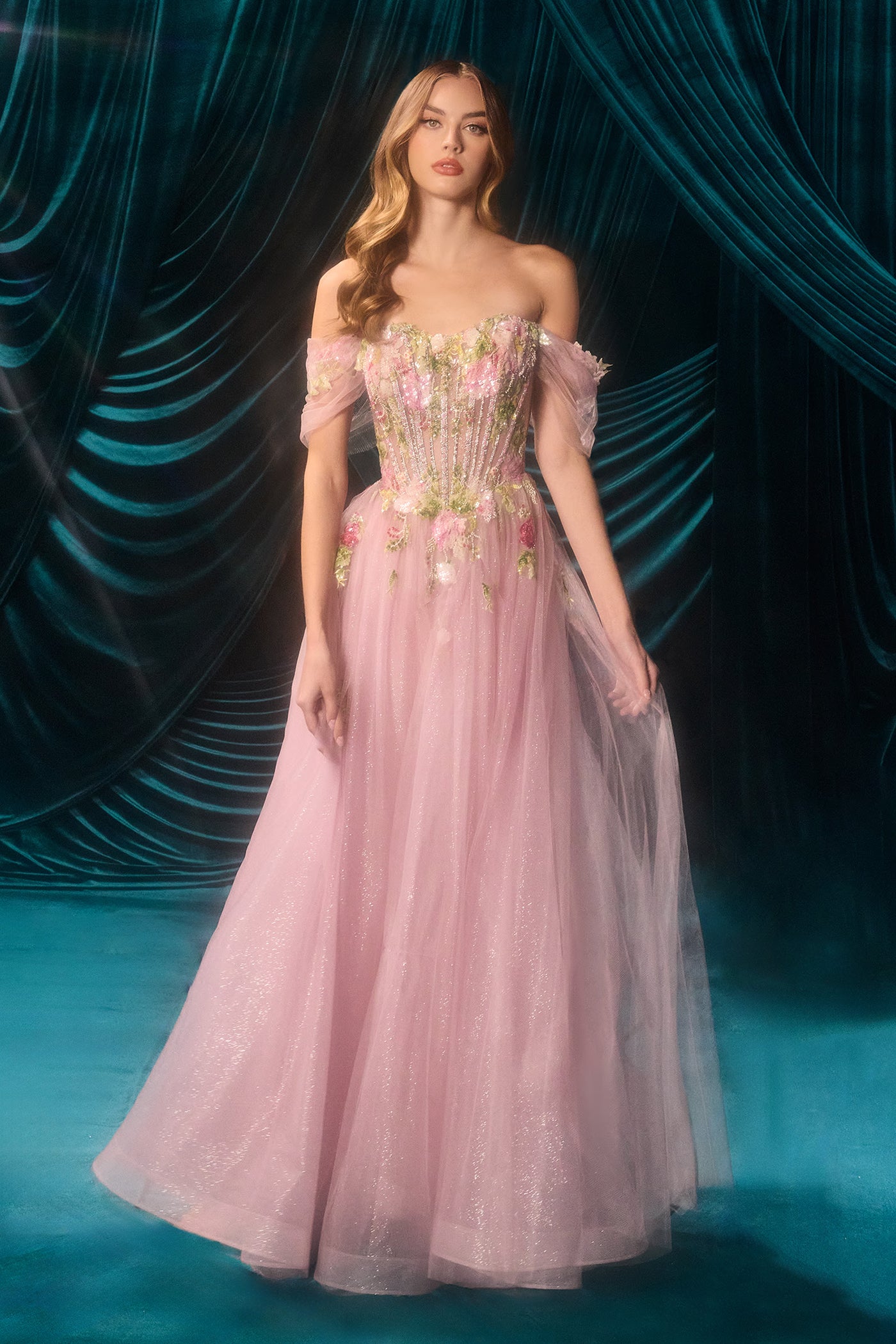 A1479 - Blooming Beaded Ball Gown - Andrea & Leo