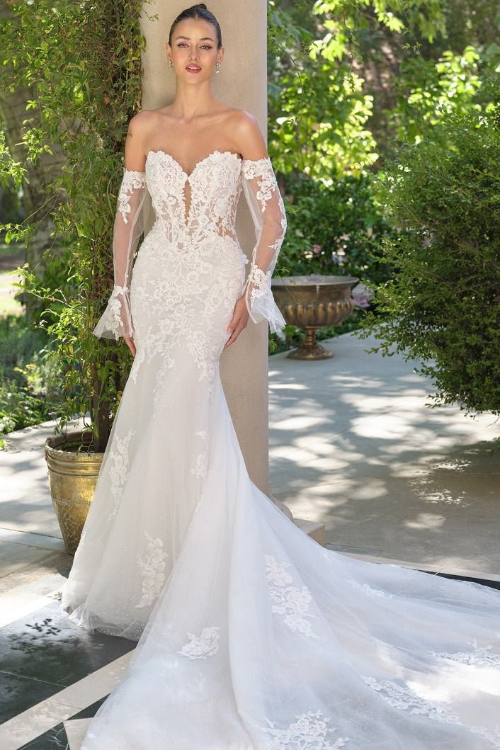 WL065 - Hera Lace Mermaid Gown With Removable Sleeves - Andrea & Leo