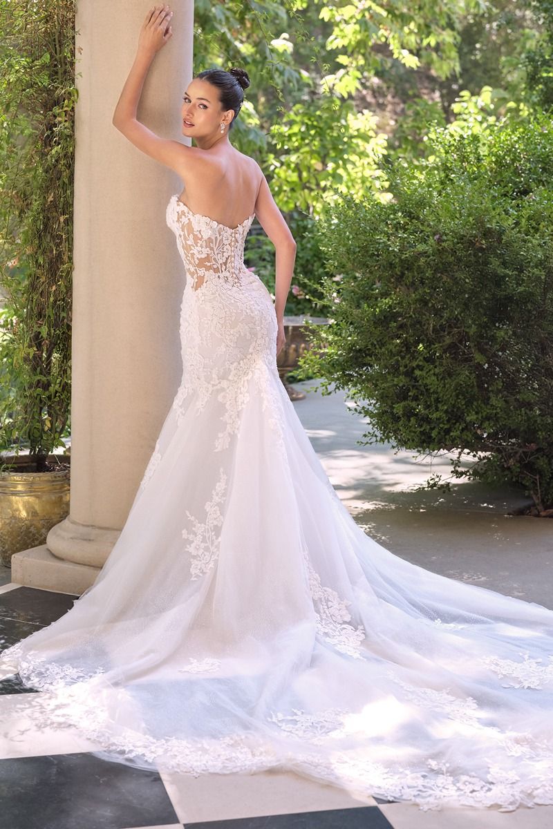 WL065 - Strapless Mermaid Wedding Gown with Removable Sleeves - Andrea & Leo