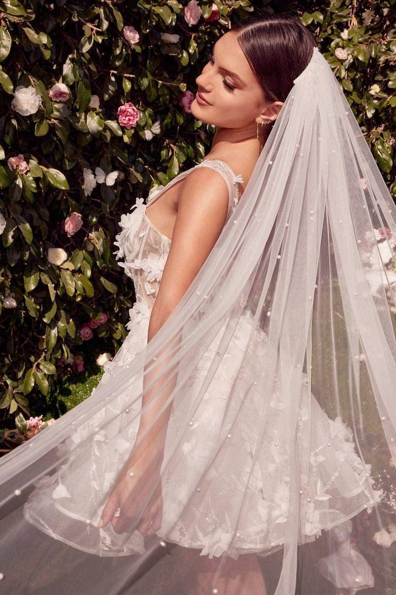 WL081 - WEDDING MINI WITH BEADED FLORAL APPLIQUE - Andrea & Leo