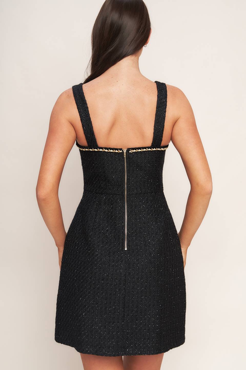 Black dress with button