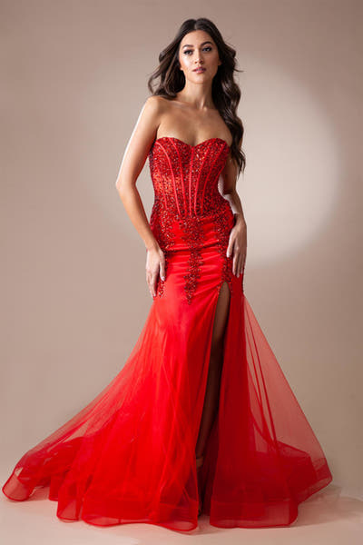 Blakely Gown - Strapless Corset Dress With Lace Up Back