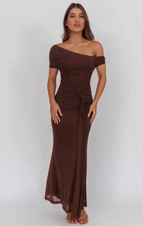 VIENNA MAXI DRESS - CHOCOLATE