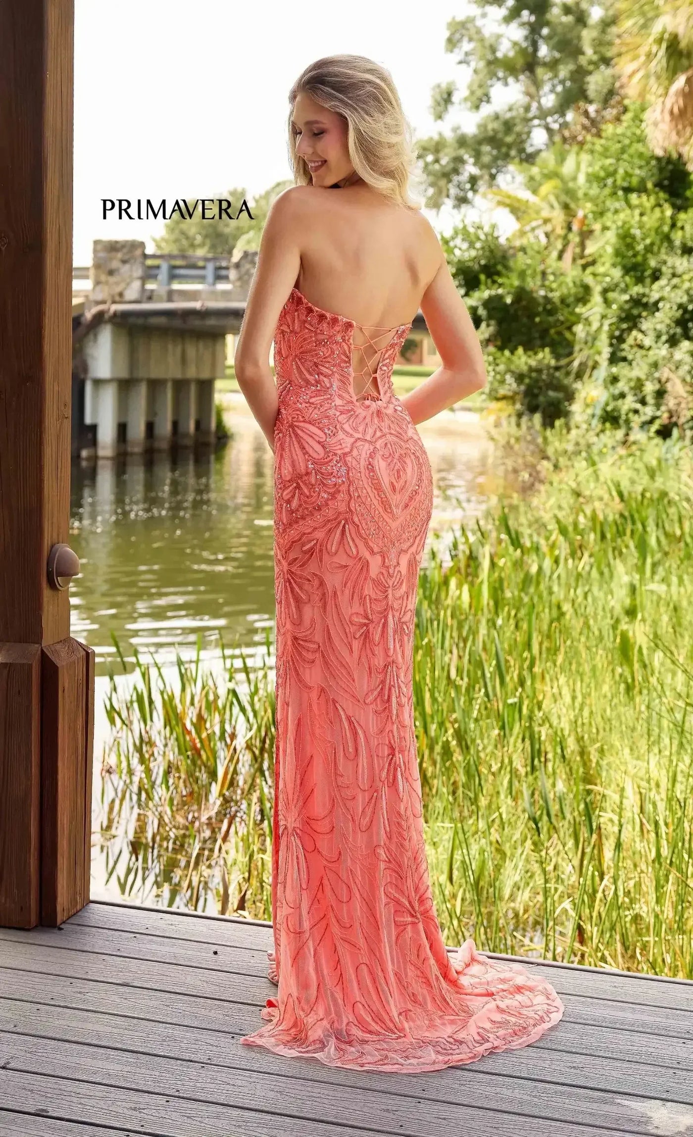 4335 - Primavera - Strapless Fitted Beaded Gown