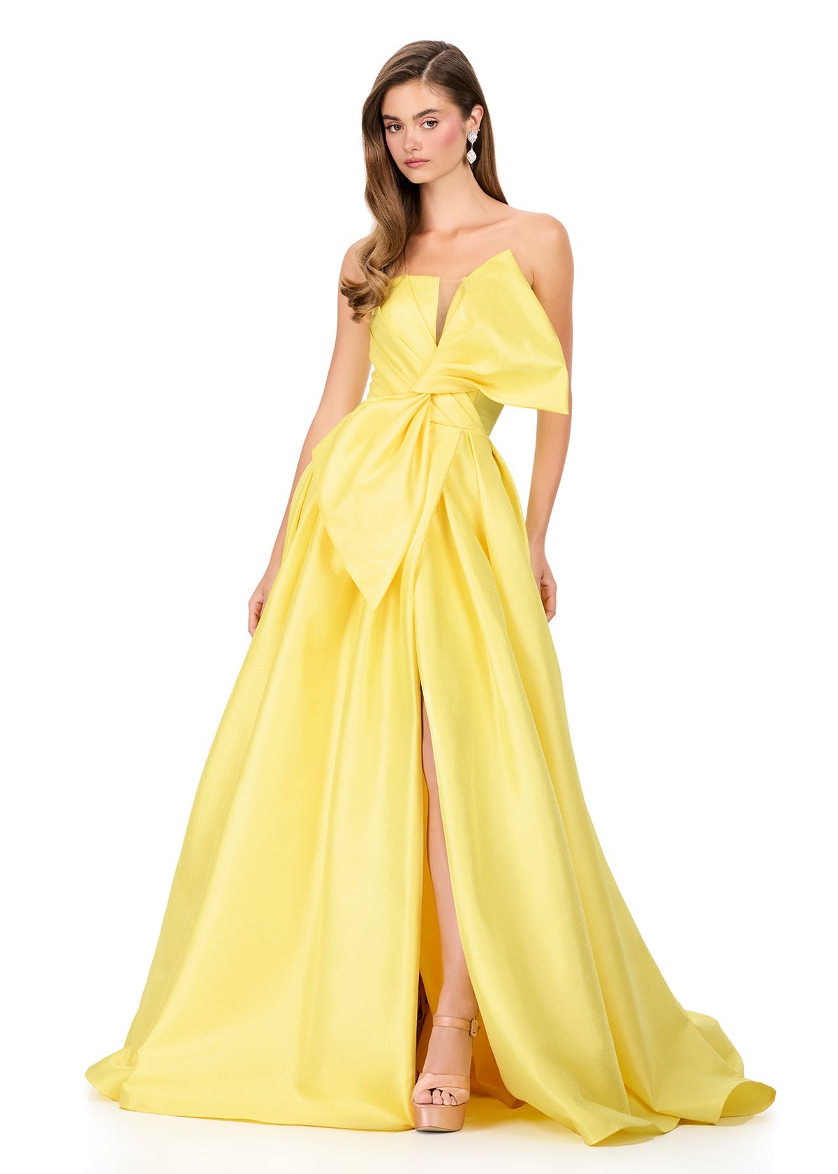 AshleyLauren 11609 - Mikado Ball Gown With Bow AshleyLauren 11609 - Mikado Ball Gown With Bow