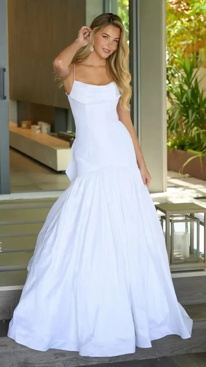 26422 - Ava Presley - Taffeta Mermaid Gown With Bow