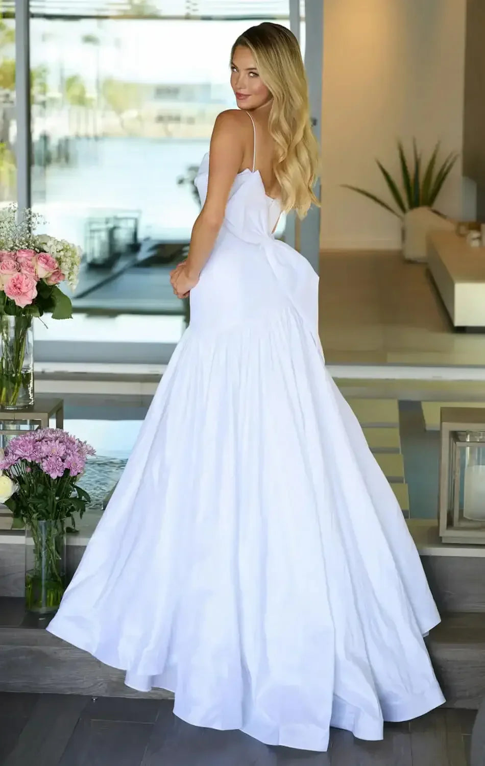 26422 - Ava Presley - Taffeta Mermaid Gown With Bow