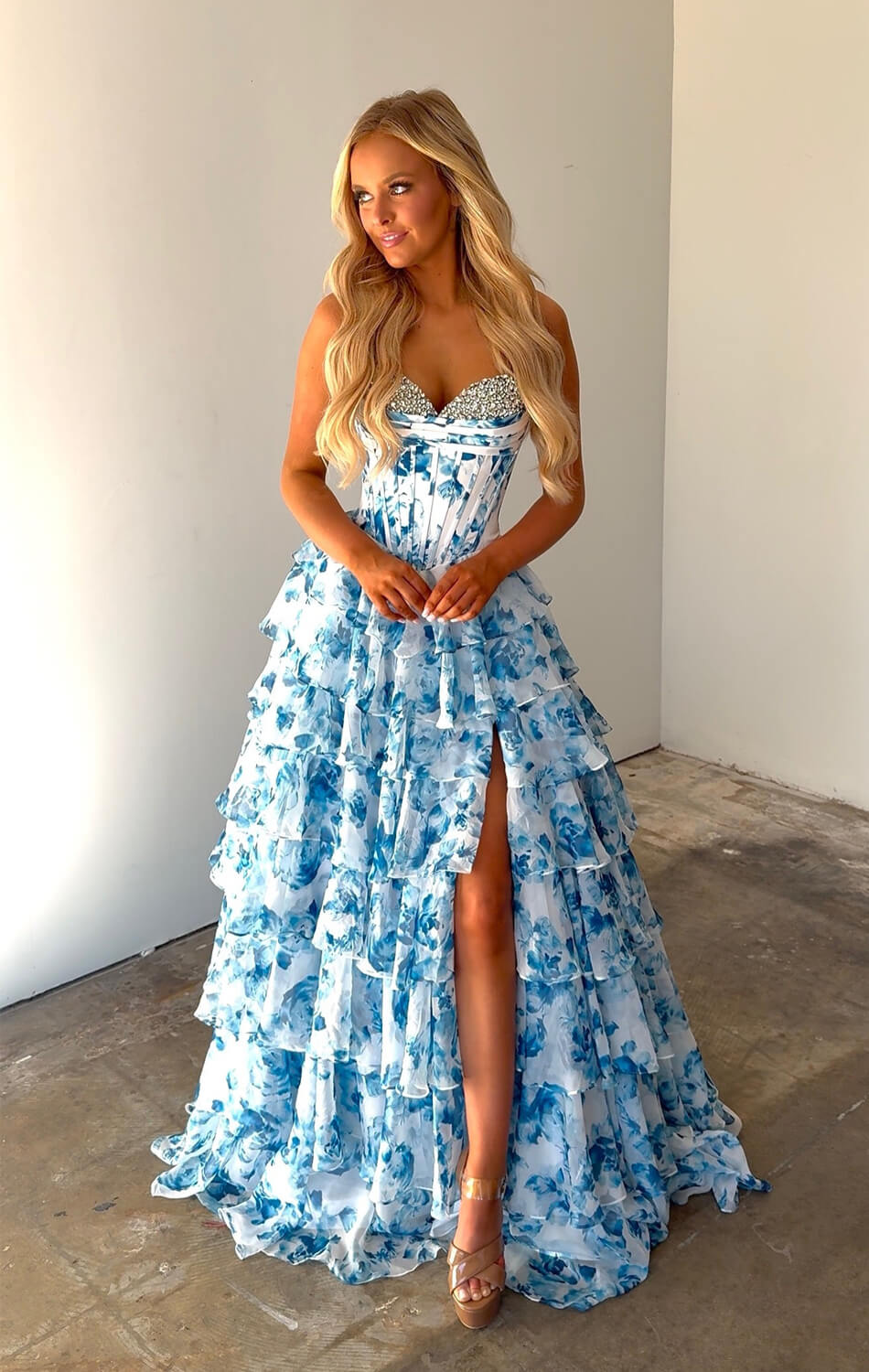 26441 - Ava Presley - Floral Ruffle Ball Gown | Lady Black Tie 26441 - Ava Presley - Floral Ruffle Ball Gown | Lady Black Tie