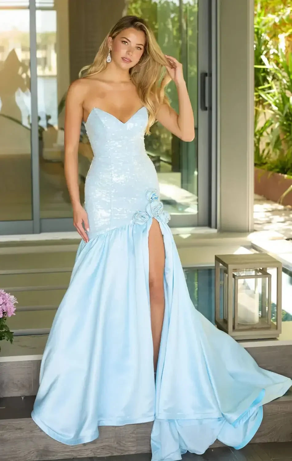 26520 - Ava Presley - Sequin & Satin Mermaid Gown