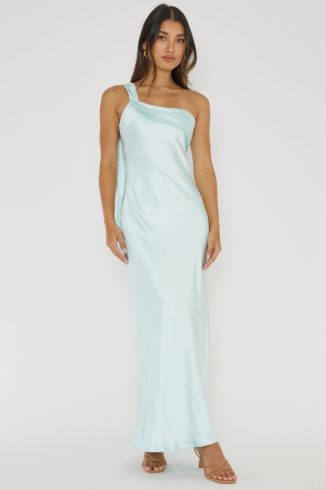 ice blue slip dress 1990's Icy Blue Silk Slip Dress Eveliina Vintage