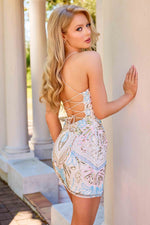 4204 - Primavera - Beaded Vintage Style Short Dress