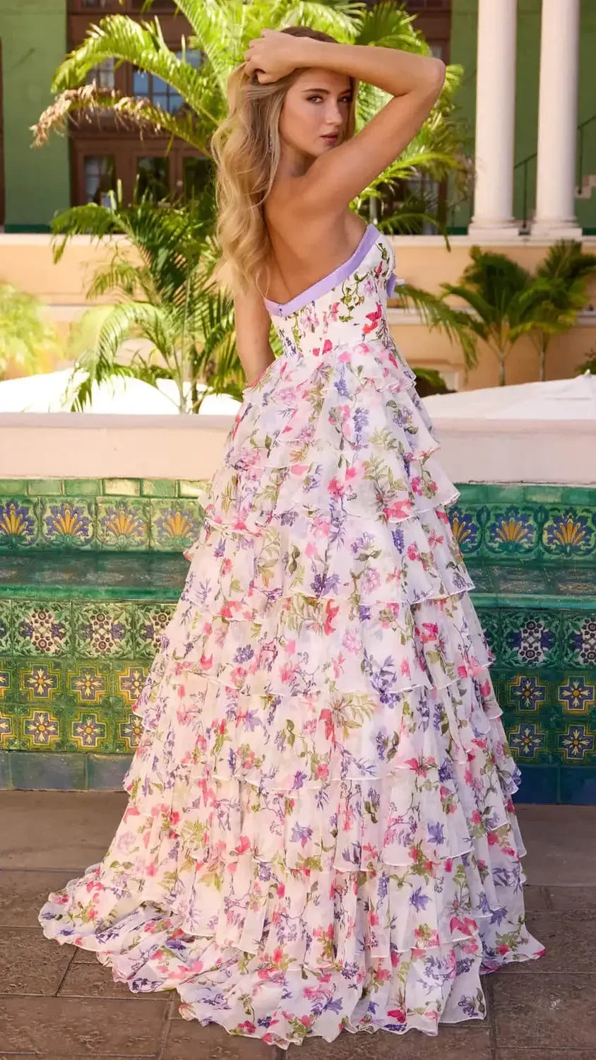 42208 - Ava Presley - Strapless Floral Ball Gown