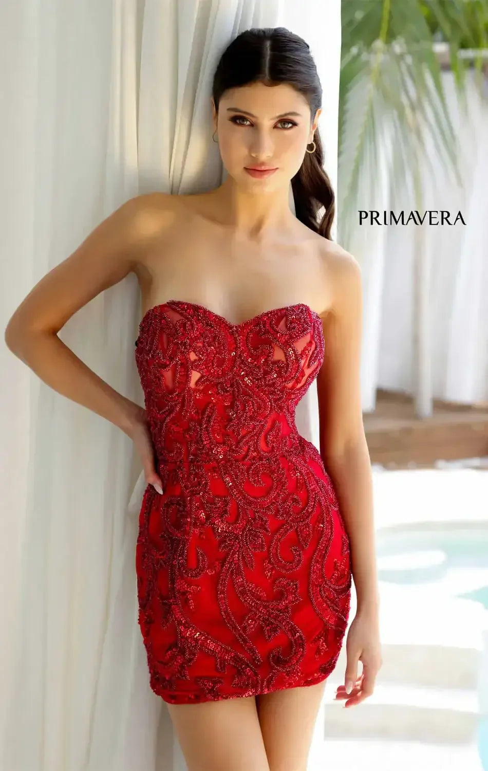 4227 - Primavera - Corset Beaded Mini Dress