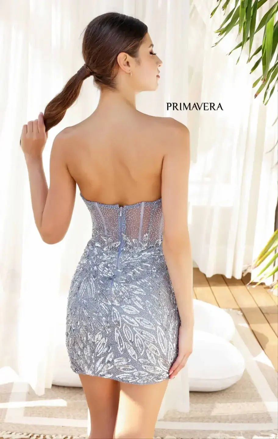 4241 - Primavera - Sparkling Corset Mini with V-Neckline