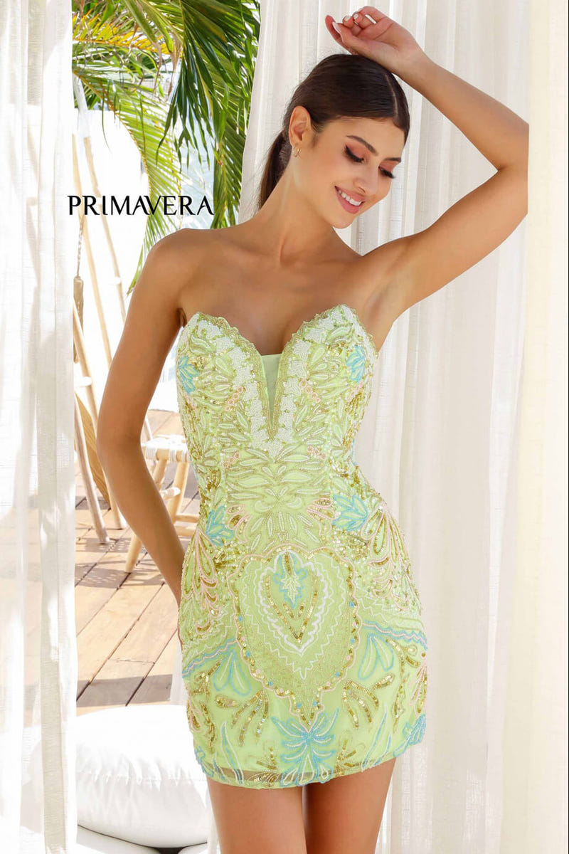 4243 - Primavera - Vintage Style Strapless Beaded Dress