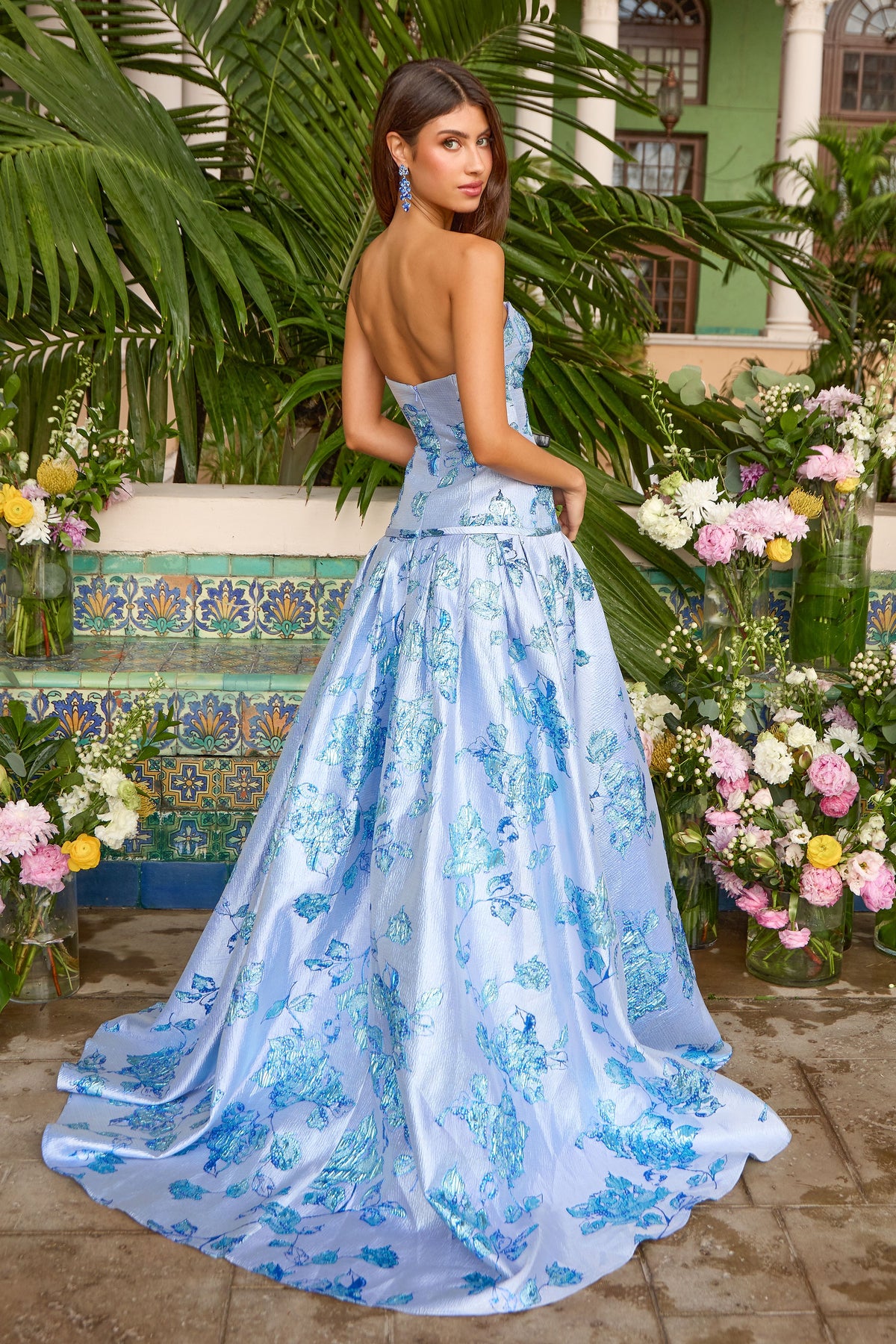 Ava Presley 42460 in Periwinkle, back view | Lady Black Tie