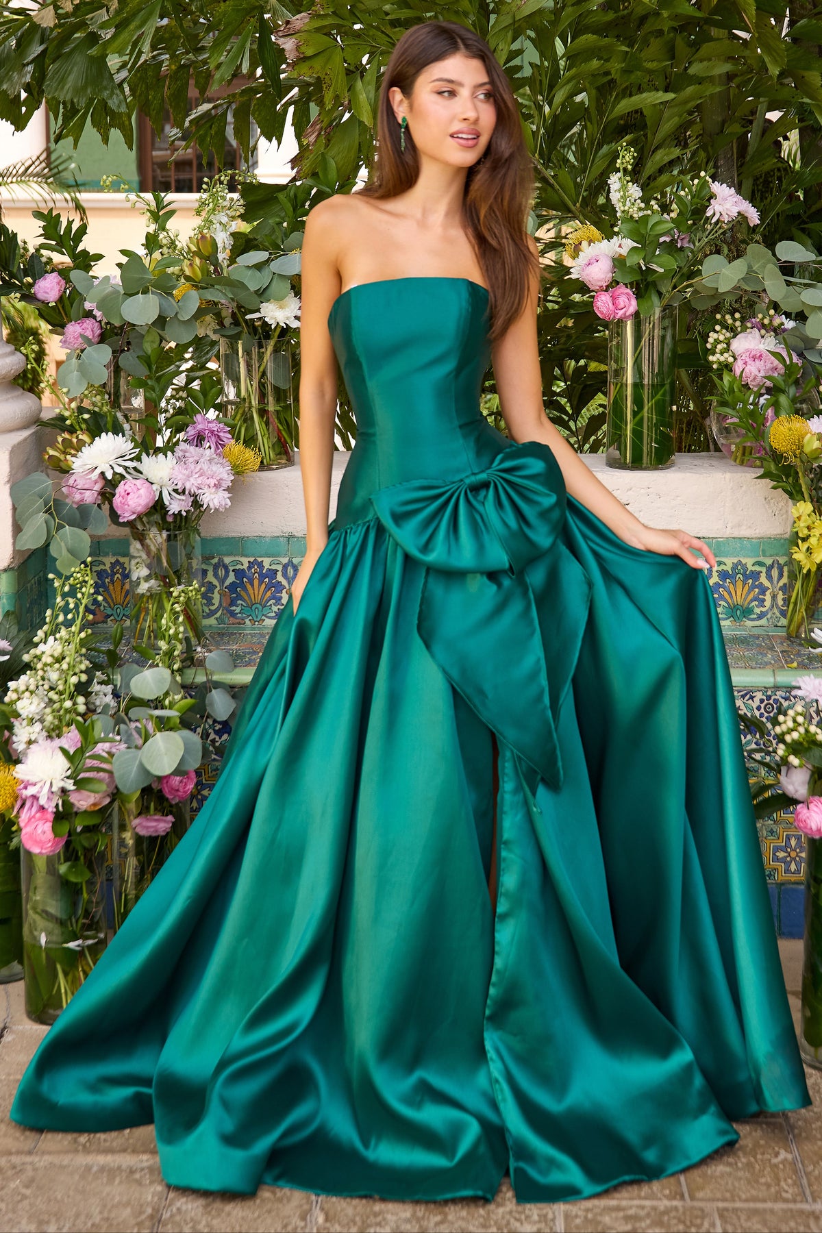 Ava Presley 42477 in Hunter Green, front view | Lady Black Tie