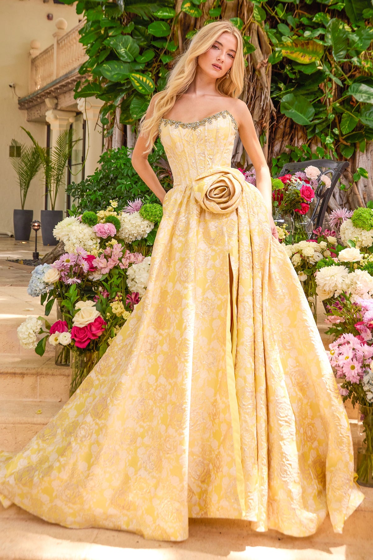 Ava Presley 42517 in Soft Yellow, front view | Lady Black Tie