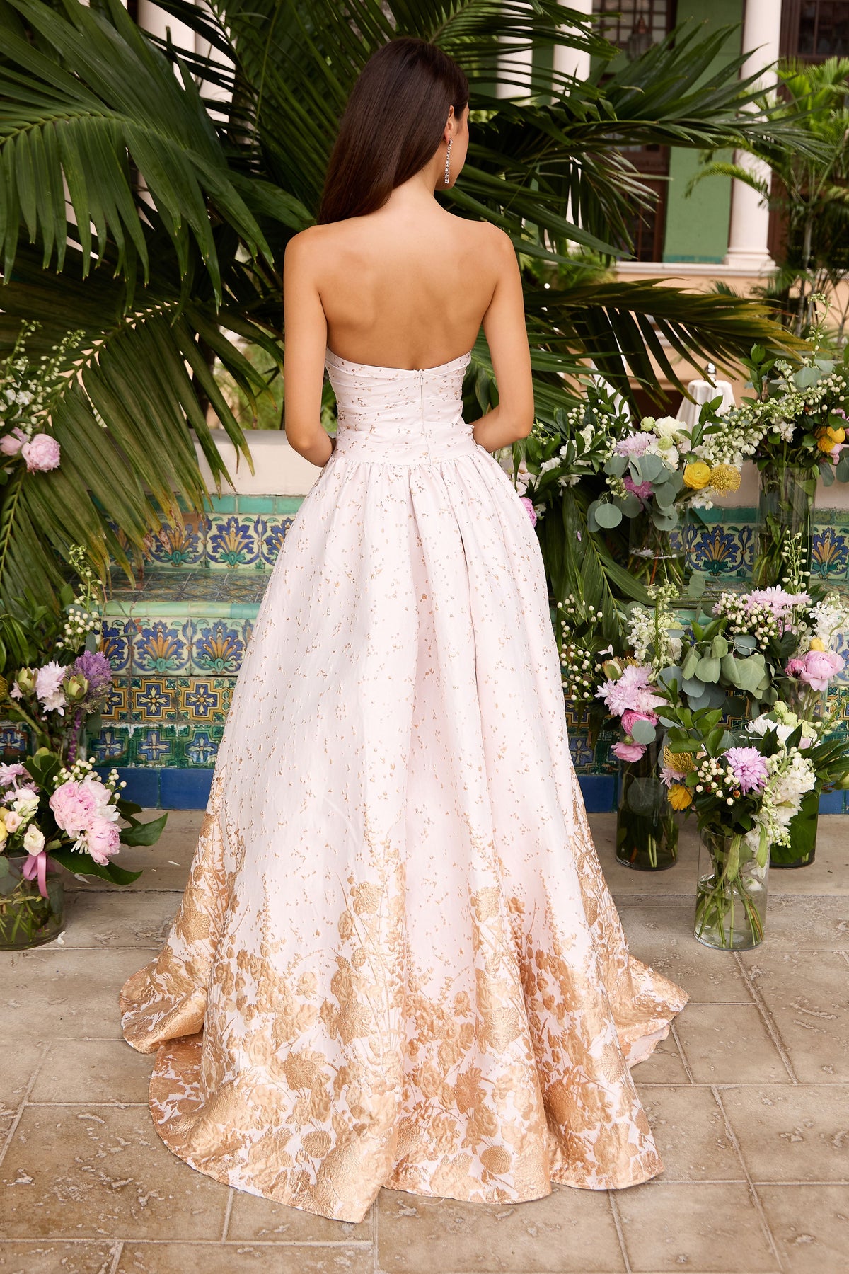 Ava Presley 42540 in Ivory/Gold, back view | Lady Black Tie