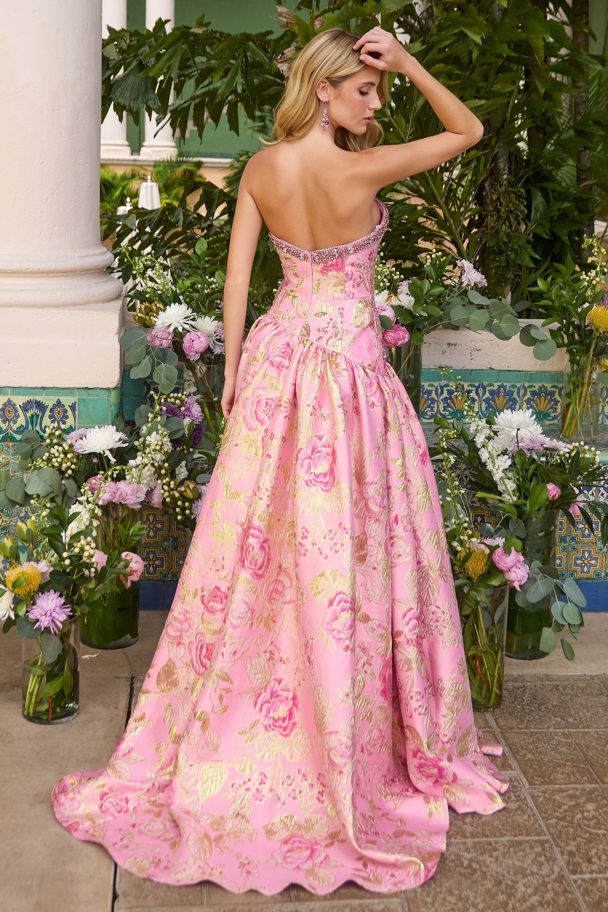Ava Presley 43103 in Pink, back view | Lady Black Tie