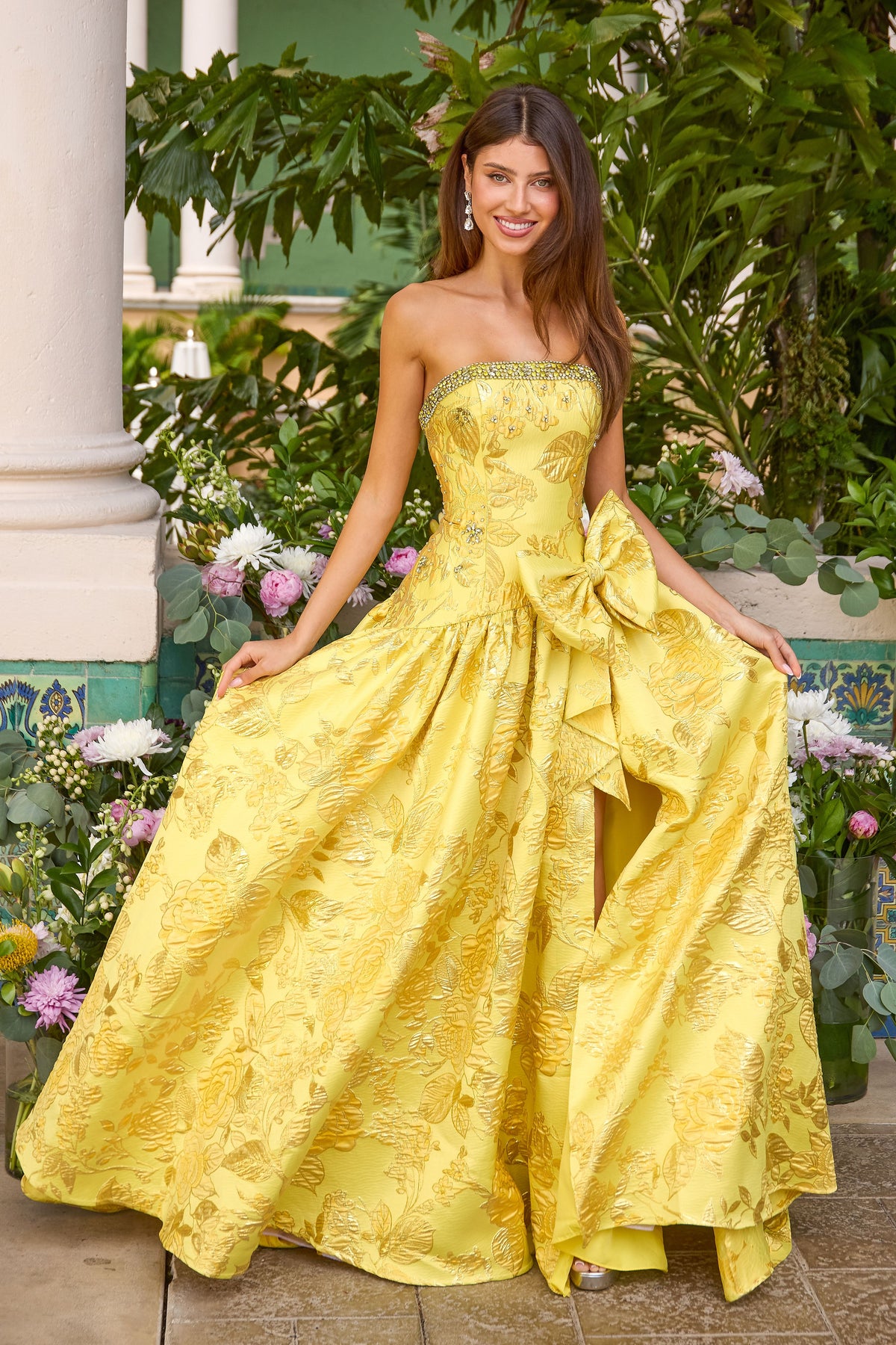 Ava Presley 43103 in Yellow, front view | Lady Black Tie