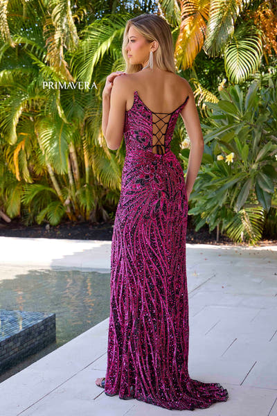 4343 - Primavera - Beaded Gown With Edgy Open Back