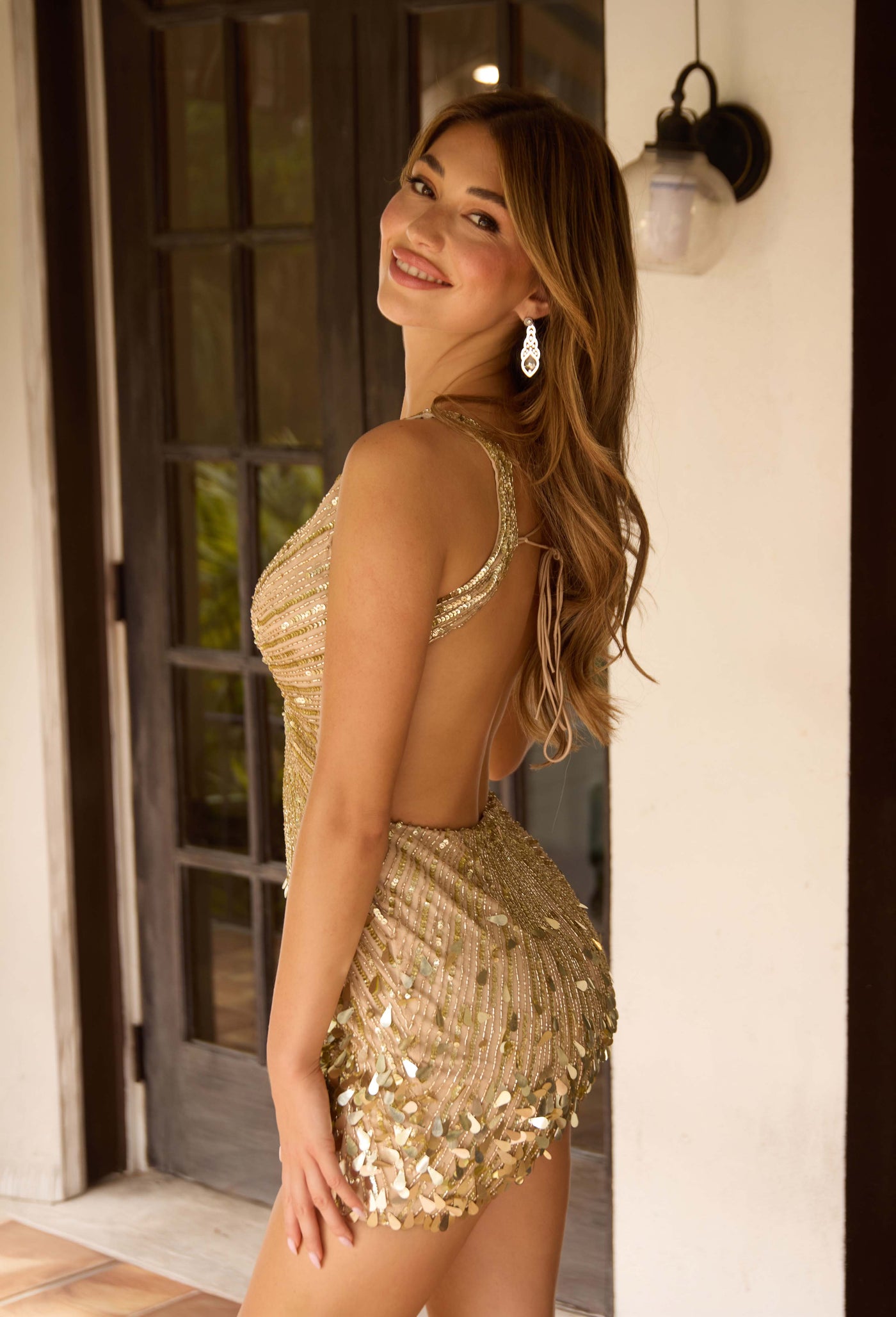 4417 - Primavera - Starburst Beaded Cocktail Dress