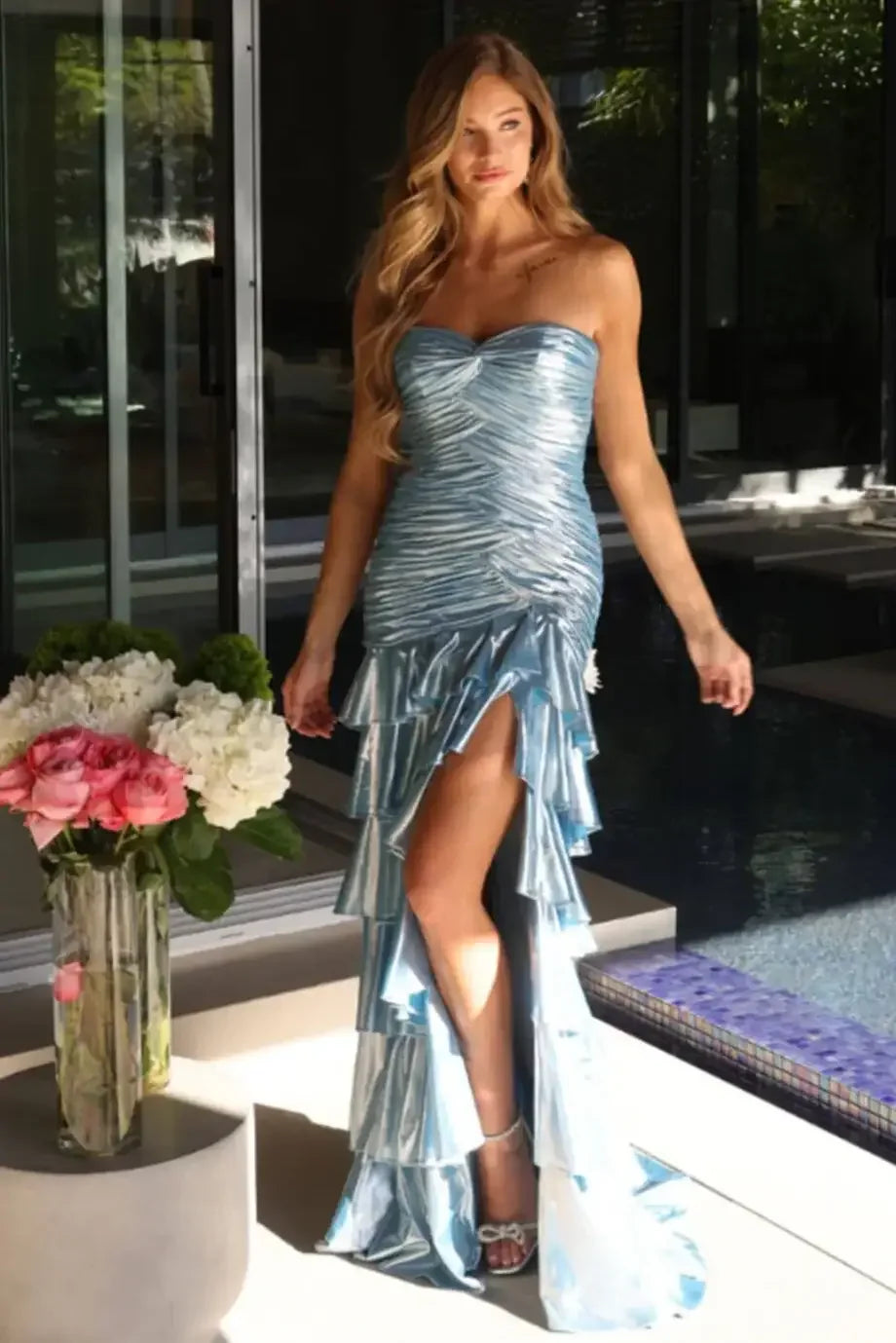 47103 - Ava Presley - Strapless Ruffle Mermaid Dress