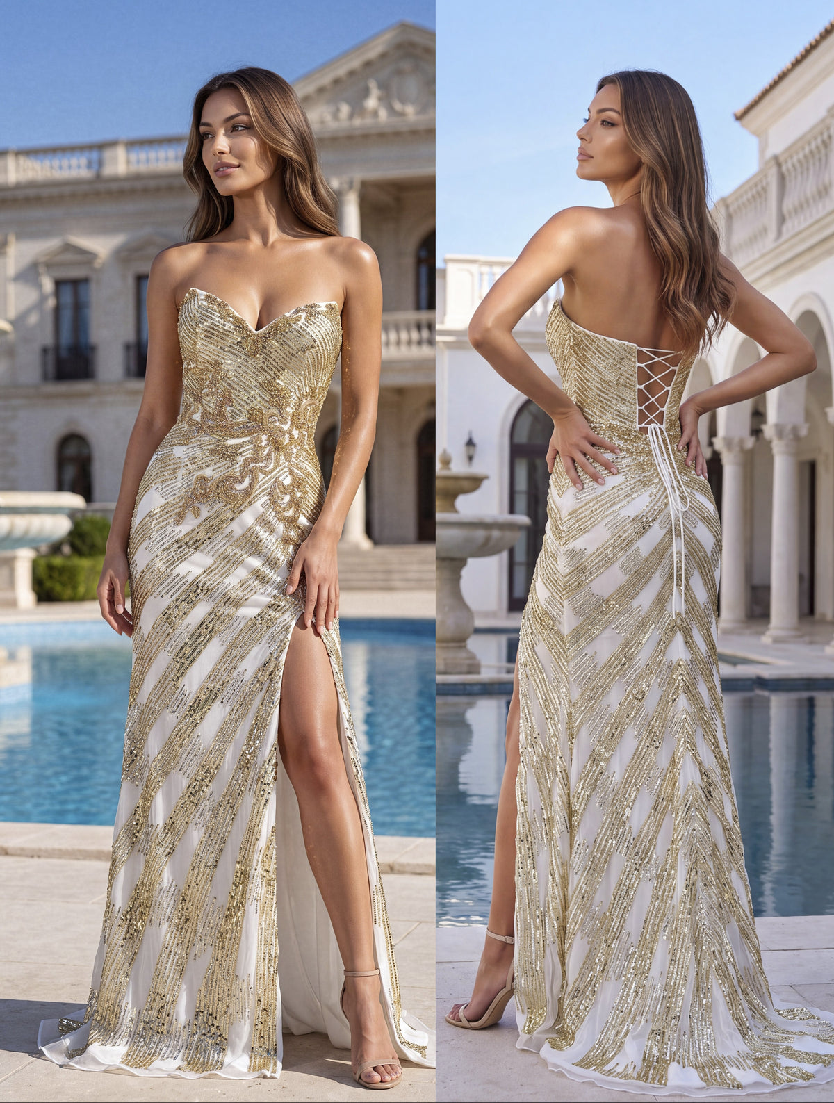 4722 - Primavera - Beaded Sweetheart Gown