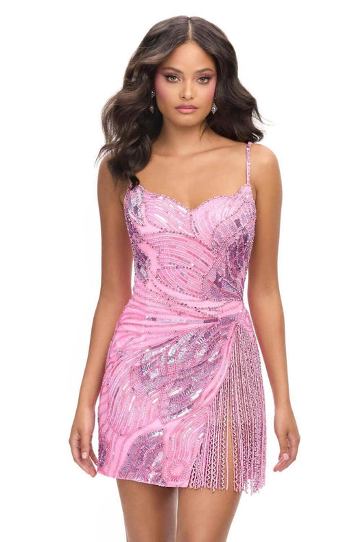 pink sequin dress