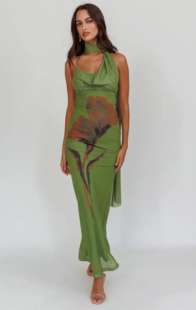 RUE MAXI DRESS - GREEN FLORAL