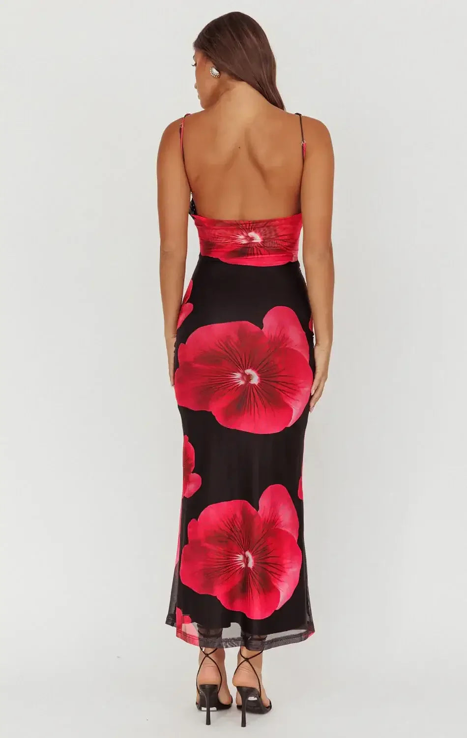 Priya Black Floral Maxi Dress