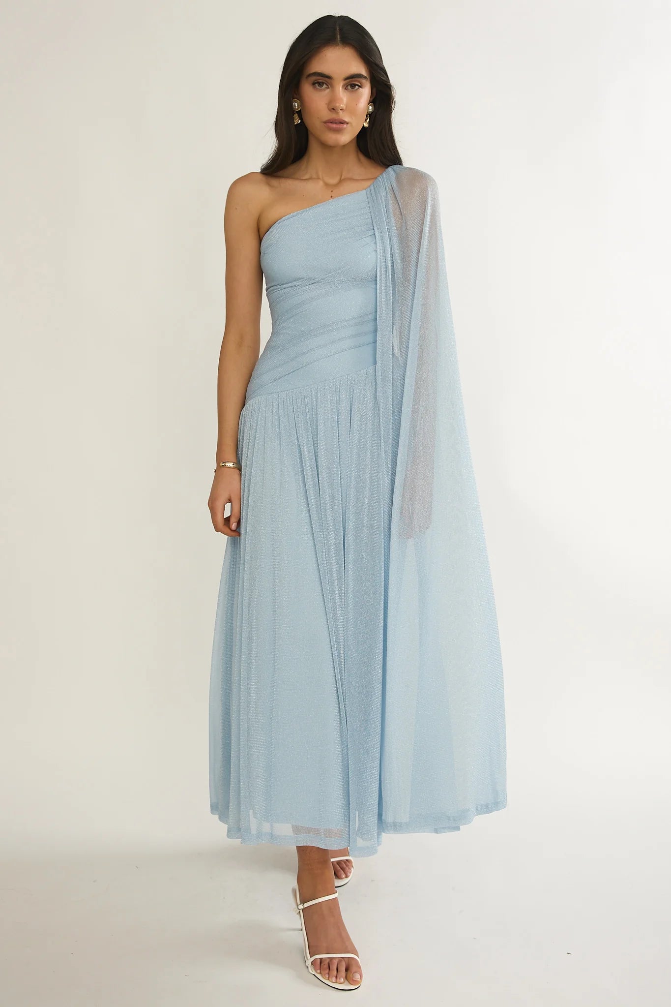 Lady Black Tie - Bristol Shimmer Maxi Dress - Blue