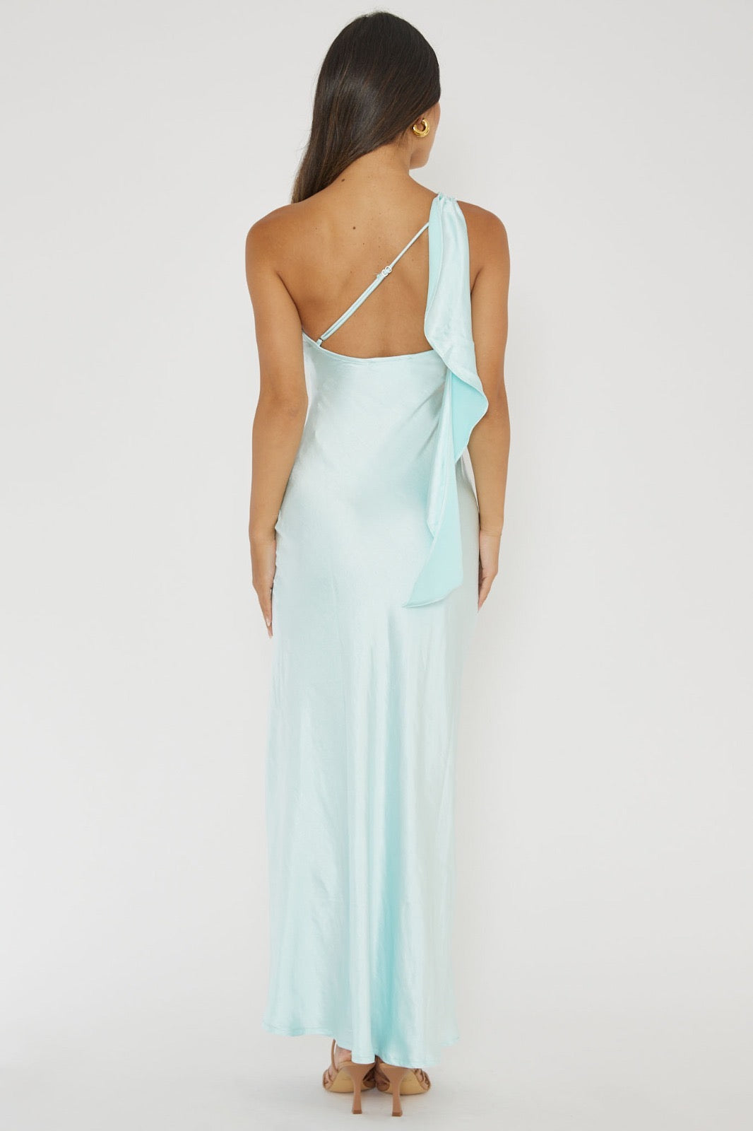 ice maxi dress Zynthia Cowl Neck Ruched Waist Maxi Dress Ice Blue
