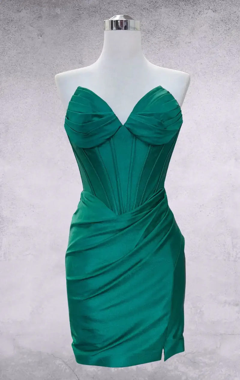 KNOX MINI DRESS - STRAPLESS SATIN COCKTAIL DRESS