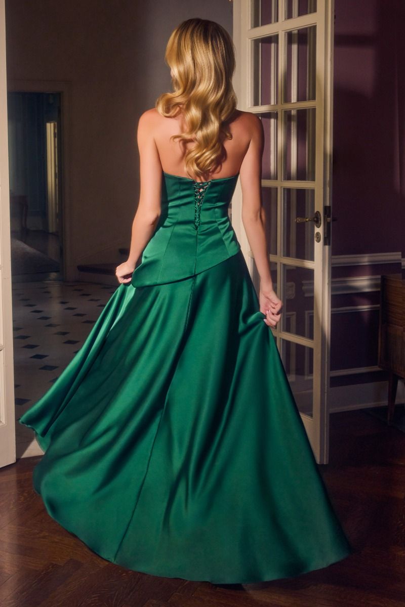 Annabeth Gown - Modern Fitted Gown with Scarf | Lady Black Tie | Ladivine 7432 Emerald 